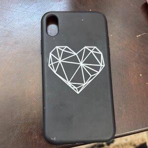 Black Geometric Heart Phone Case